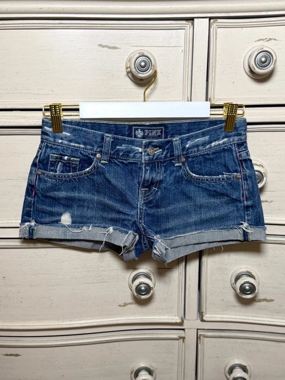 Pink VS Rolled Cuff Denim Shorts - Picture 5 of 5